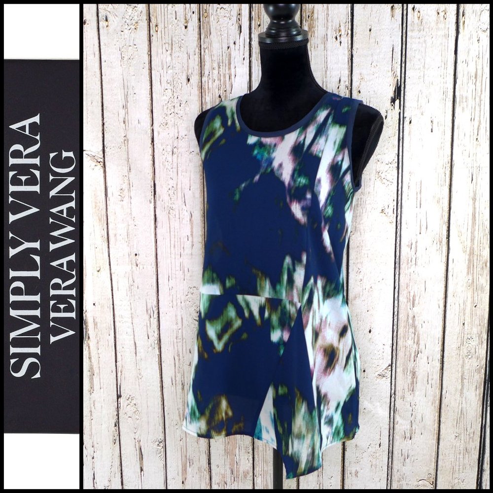 NWOT Simply Vera Wang Asymmetric blouse tank
